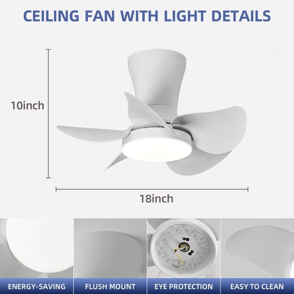 

18 26 Электрический потолочный вентилятор с подсветкой 5 лопастей двигатель постоянного тока маленькая подвесная лампа вентилятор спальня 6 скоростей регулируемый светодиодный вентилятор 18inchs