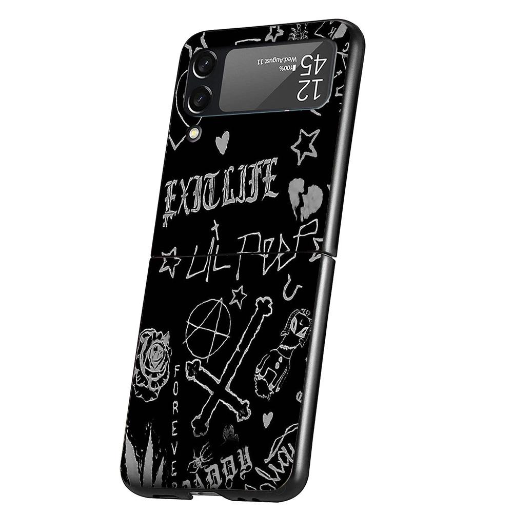 Lil Peep Singer Case Phone Cover for Samsung Galaxy Z Flip 6 5 4 3 5G ZFlip6 ZFlip5 ZFlip4 ZFlip3 Black Hard Trend Fundas