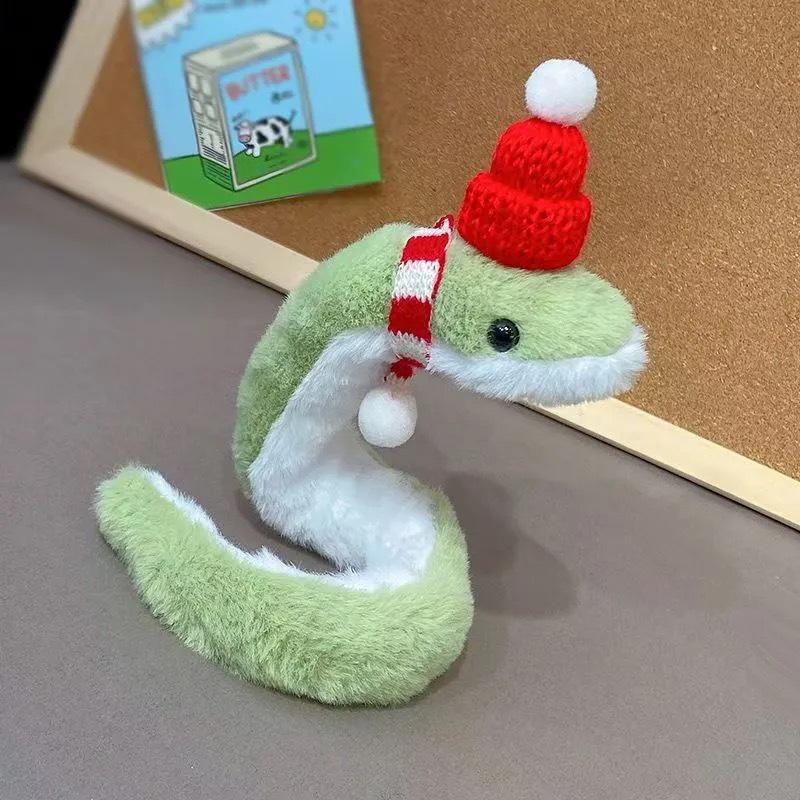 Green Snake Plush Toy - Cute Children's Cloth Doll & Sofa Ornament, Year of the Snake Mascot