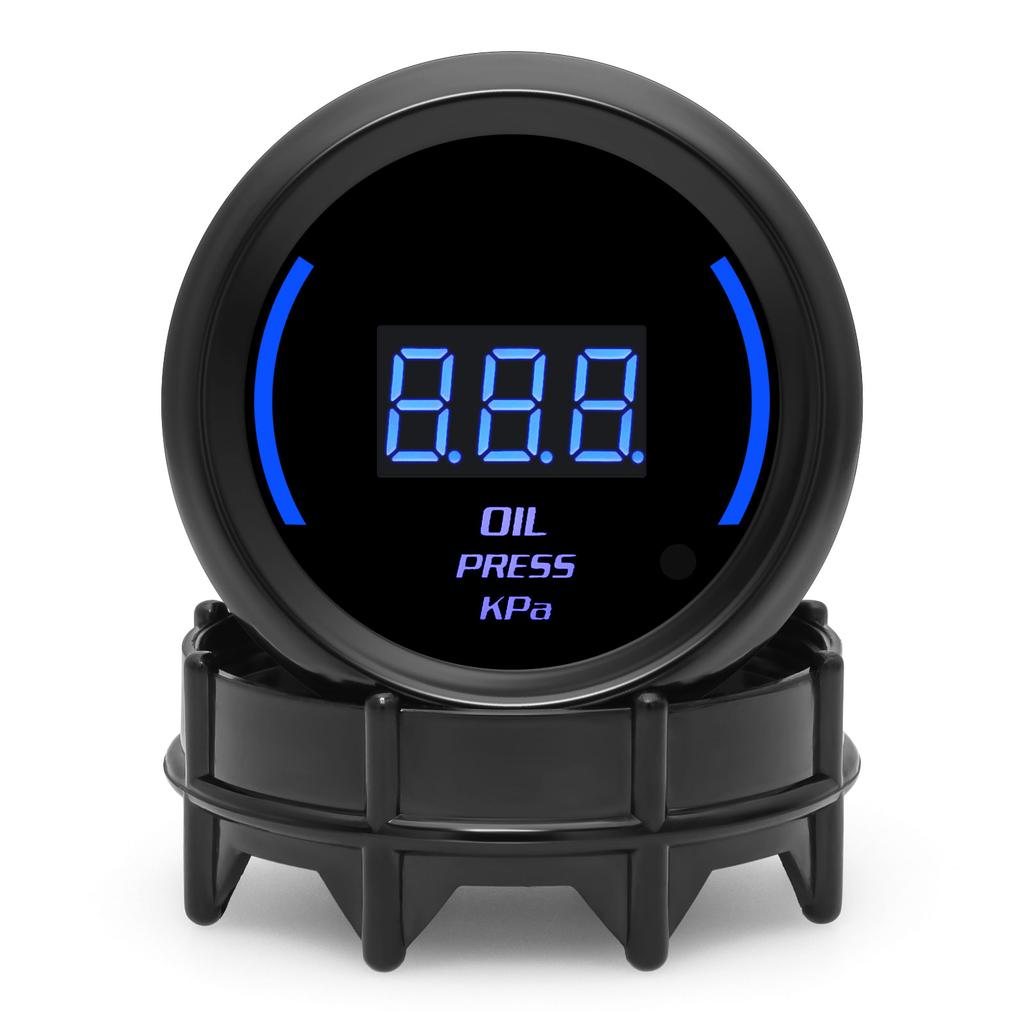 52mm Car Digital Water Temp Oil Pressure Tachometer Oil Temp Turbo Boost Kpa Gauge Voltmeter EXT Meter Gauge Blue Ambient Light