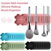 Versatile Silicone Makeup Brush Holder for Wall Mounting, Reusable Suction Cup Organizer for Brushes, 3-In-1 Rack for Washing
