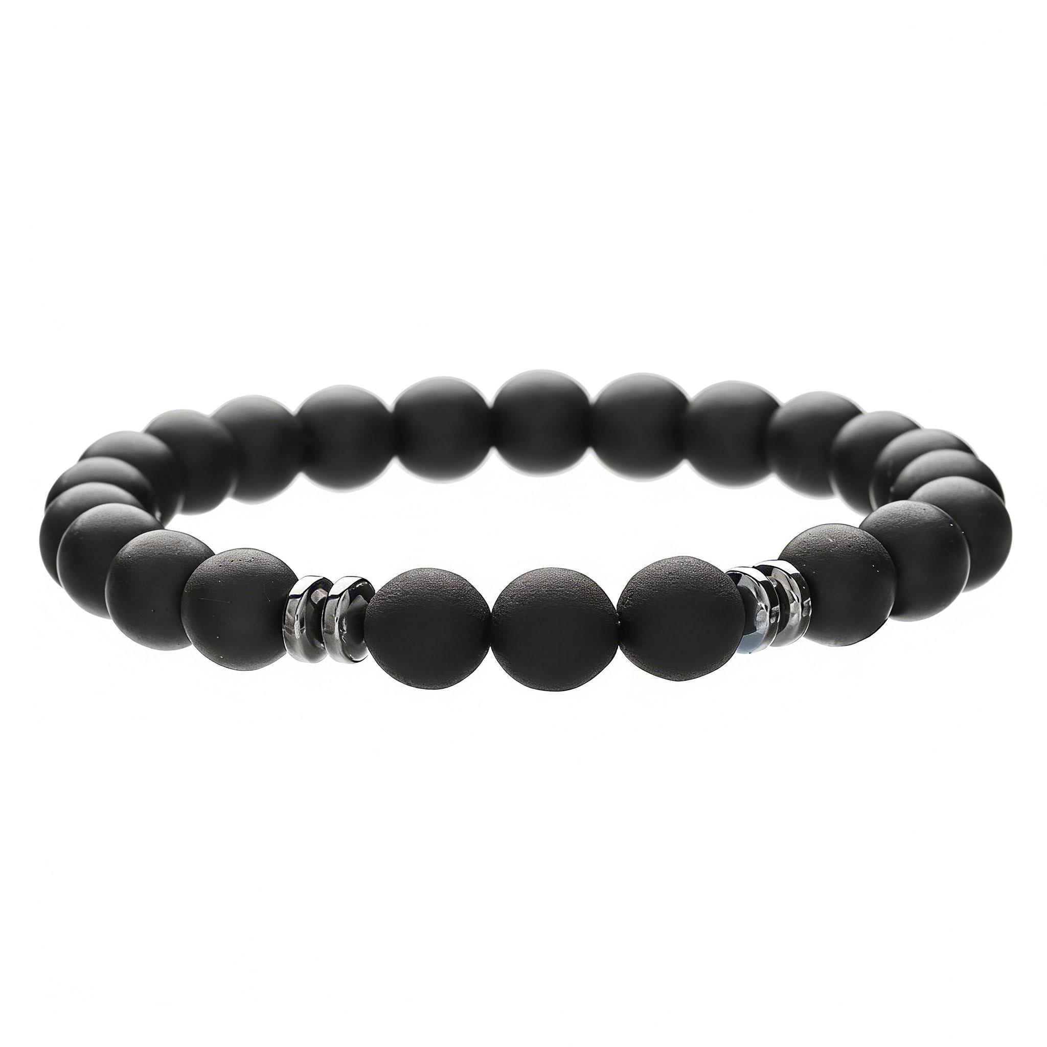 

1pc Fashion Mens Bracelet Black Onyx Stone Braclet Irregular Natural Tiger Eyes Sodalite Beaded Hombre Accessories матовый черный