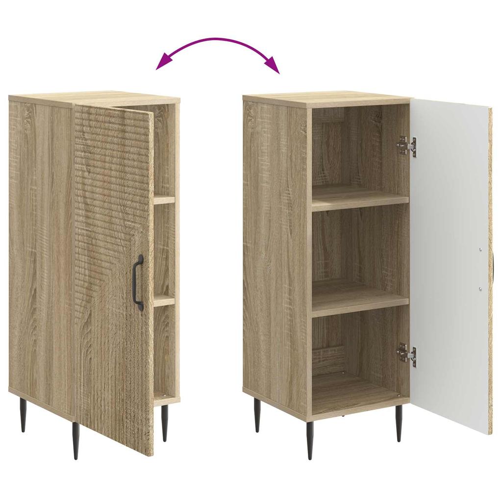 Sideboard in Sonoma Oak Finish 33 x 34.5 x 89.5 cm Particleboard