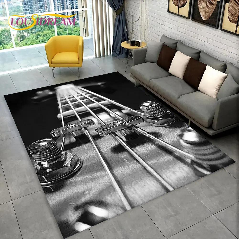 Gitara klasyczna gitara elektryczna dywanik basowy, dywanik do salonu sypialnia Sofa wycieraczka Decor, gra dla dzieci antypoślizgowa mata podłogowa