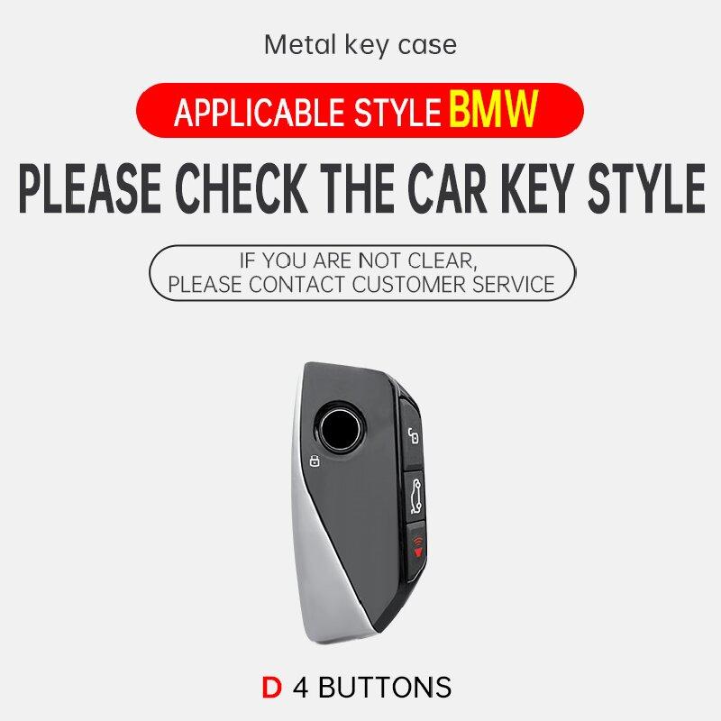 Zinc Alloy Leather Car Key Holder for BMW I7 X7 X5 G07 LCI IX I20 X1 U11 740Li Series G70 G09 XM U06 G81 M3 2023 Car Key Case