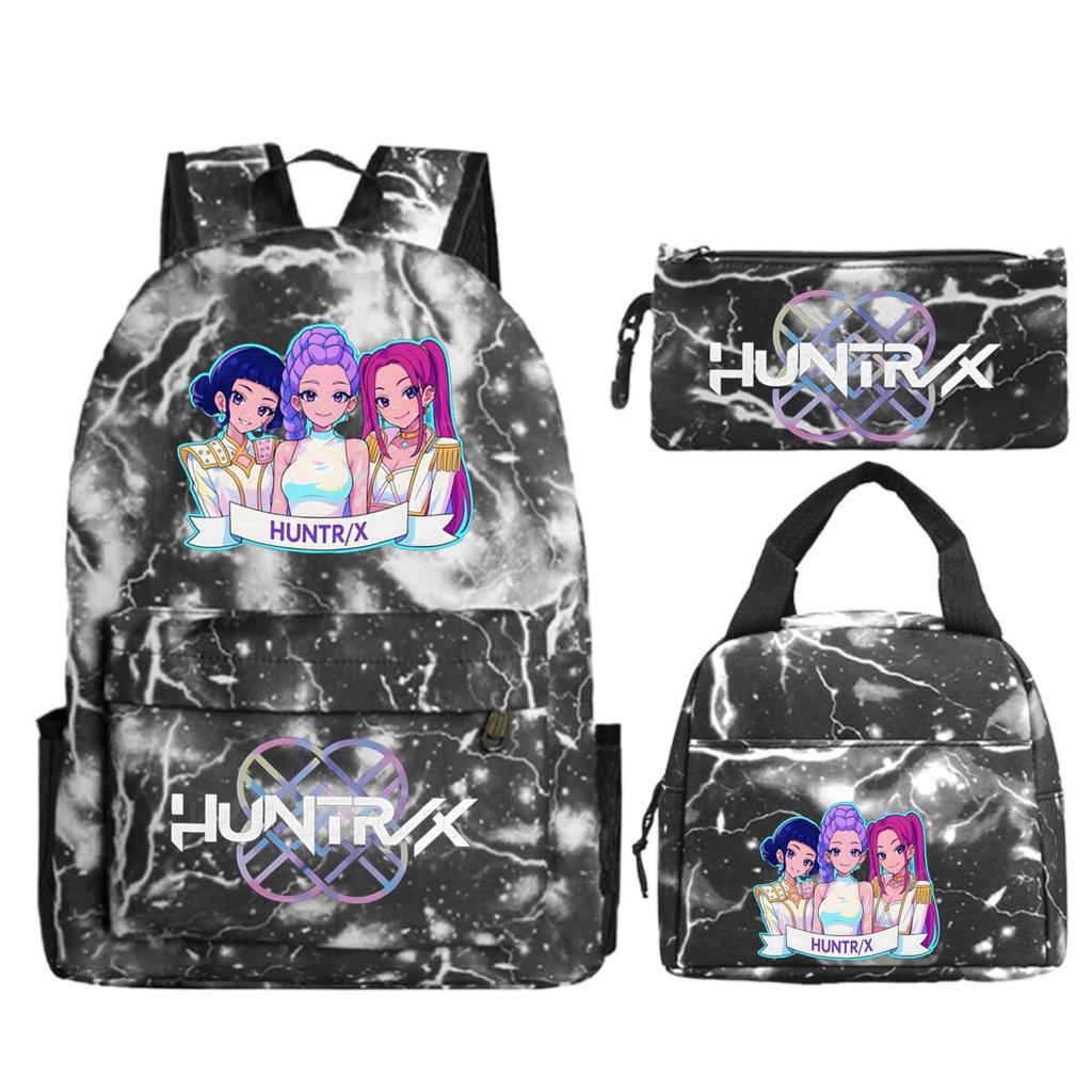 Animation Cartoon Printing Trend Student School Bag Lunch Bag Stationery Pencil Bag Combination Three-Piece Set