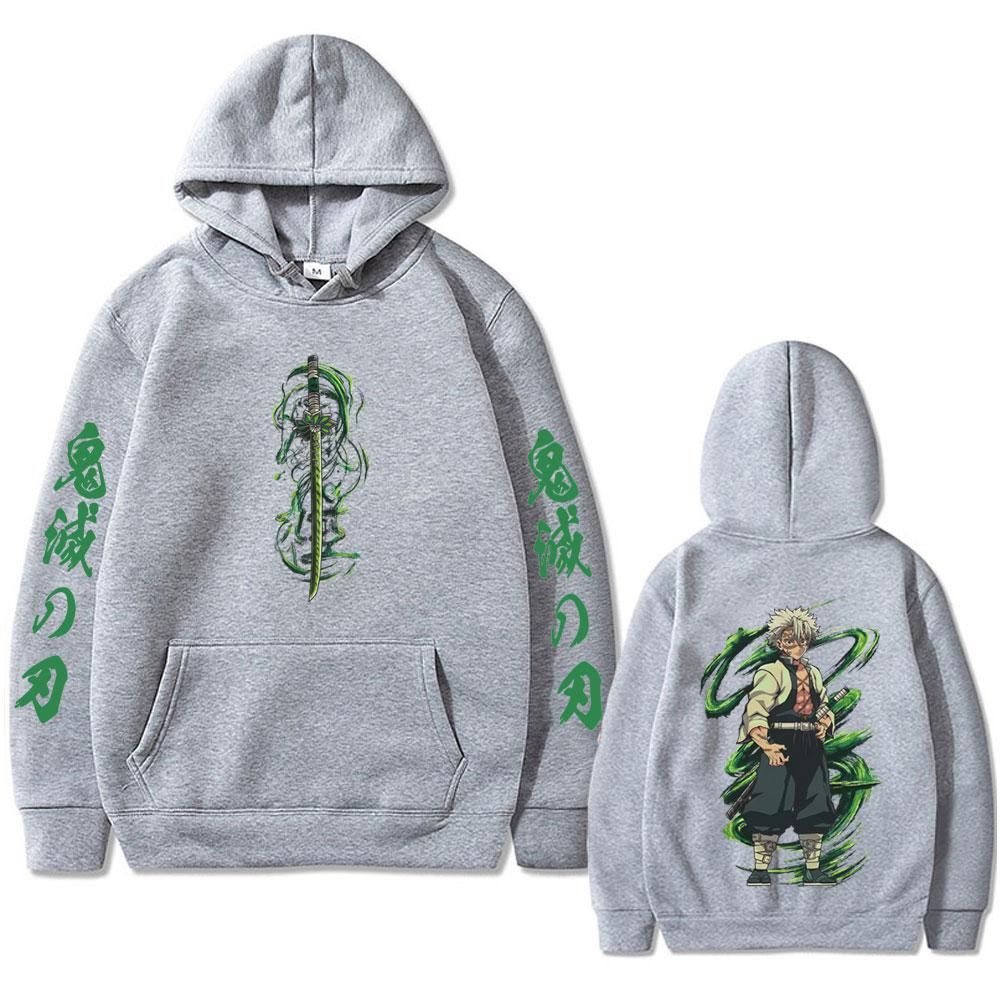 Anime Demon Slayer Wind Hashira Shinazugawa Sanemi Graphic Hoodie Men Women Cartoon Casual Pullover Male Fleece Hoodies