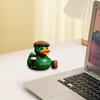 Irish Pub Duck Figurine Drinking Flat Cap Green Duck Statue Resin Animal Sculpture Home Office Bar Decoration Ornament