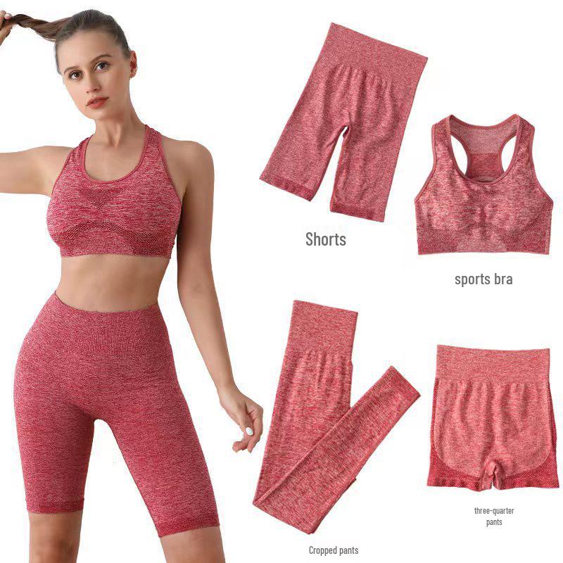 Naadloze Hoge Taille Yoga Set: Billenliften Sportbeha & Shorts