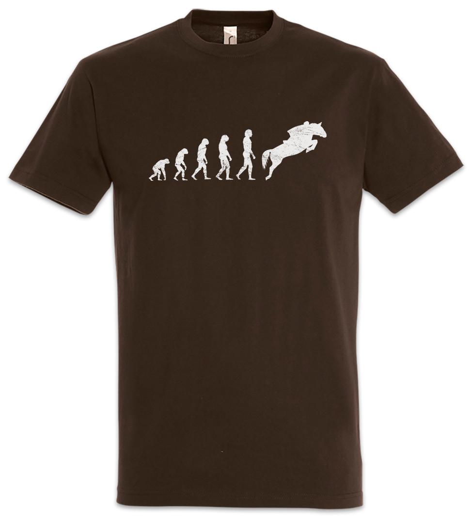 Riding Evolution T-Shirt Rider Horse Horses Human Fun Charles Darwin Races L