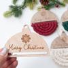 6pcs DIY Woven Rope Christmas Tree Ornaments Unfinished Wood Slices Decorations