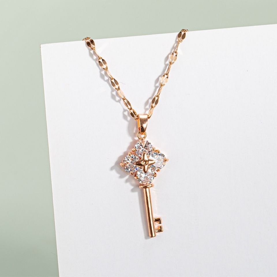 Zircon Key Necklace Female Korean Design Qixi Festival Send Girlfriend Network