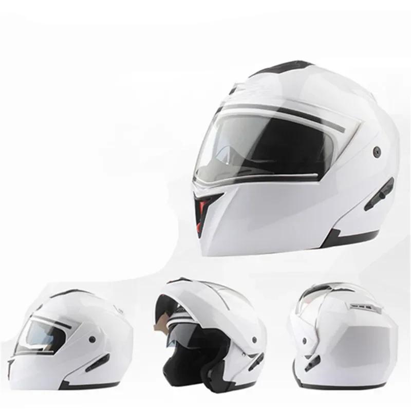 Latest DOT Approved Safety Modular Motorcycle Helmet Dual Lens Interior Visor Flip-Up Voyage Racing Helmet for Motorcyclists