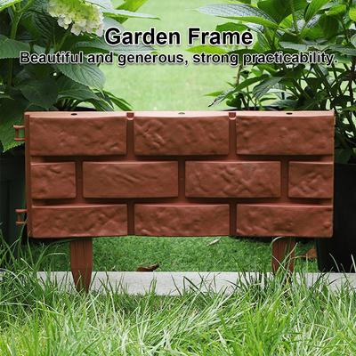 Garden Edging Border Fence Imitation Stones Brick Lawn Plant Flower Grass Support Stake Decorative Edging Outdoor DIY