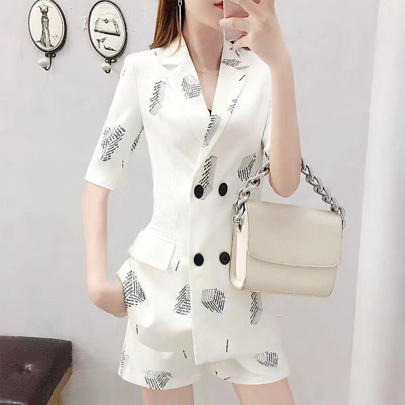 Women's Summer 2025 Fashionable Blazer Shorts Two-Piece Suit