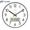 Modern Atomic Wall Clock Temperature Digital Calendar Analog Silent Wall Clock Round Non-Ticking Wall Clock for Office Bedroom