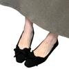 [Fanfna] 2025 autumn new bow light mouth single shoes versatile fairy style low heels fashion women's shoes