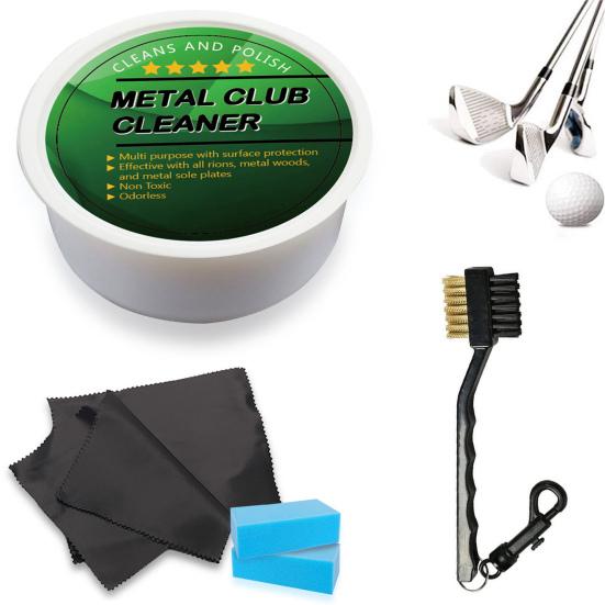 Golf Metallklubbrengörare Rostborttagare Golf Järn Poleringskit Wedgar Putters Borstrengörare Svamp Golftillbehör Golfklubbvårdsset