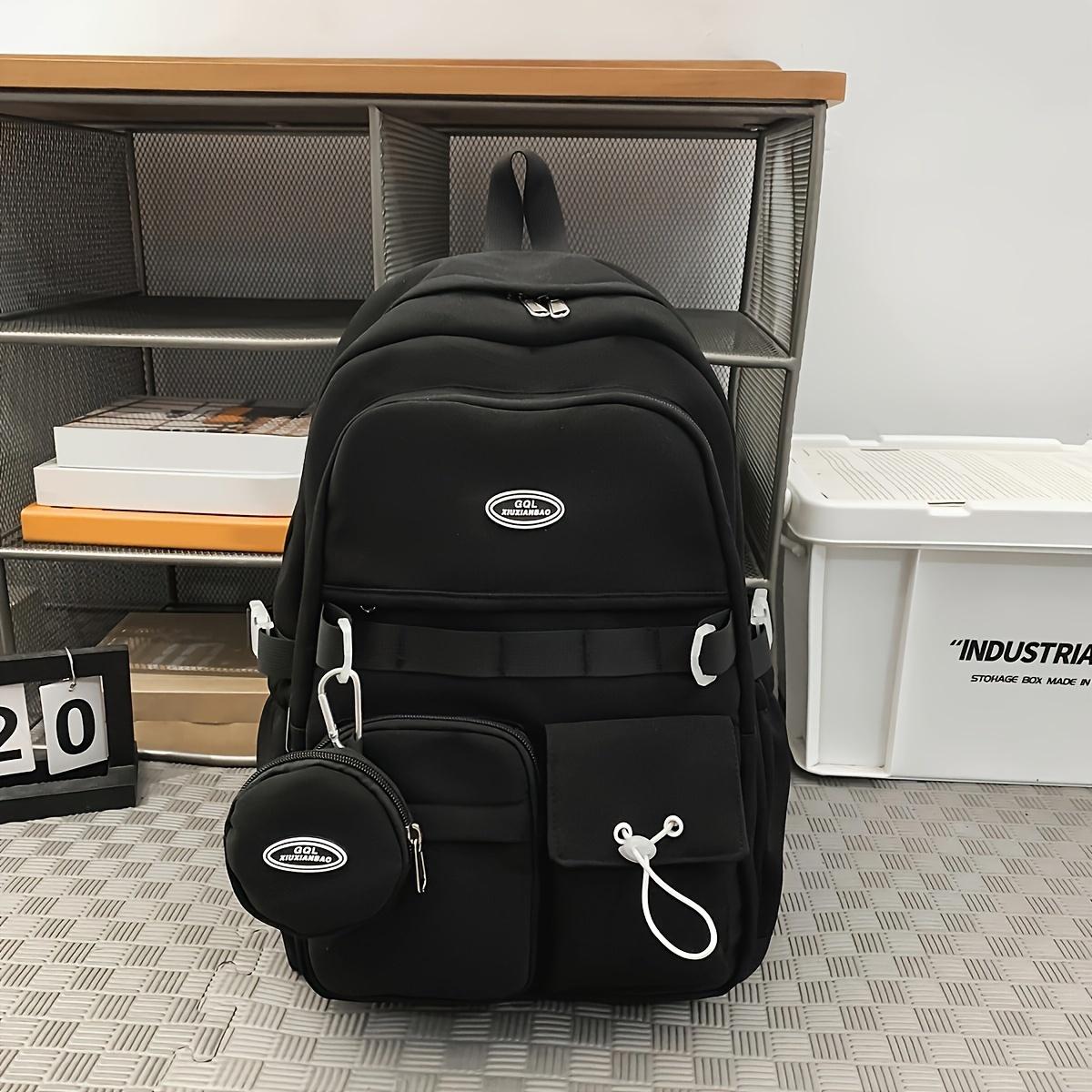 

Рюкзак Простой Большой Вместимости Спортивный Дорожный Рюкзак Рюкзак для Досуга для Учеников Средней Школы Сумка для Учебников чёрный