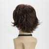 Men Short Layered Brown Hair with Bangs Synthetic Black Wigs for Male Daily Cosplay Party Heat Resistant Fibre