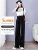 Pantaloni Larghi Estivi da Donna a Vita Alta in Seta Ghiacciata - Modellanti, Drappeggiati, Casual da Studentessa, Vestibilità Larga, Gamba Dritta Stretta.