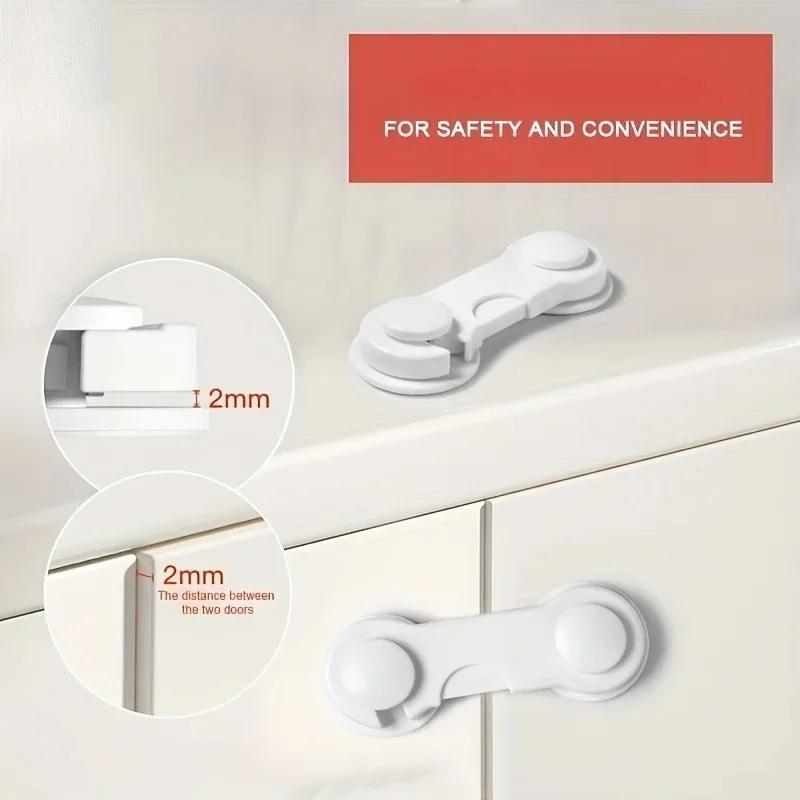 Premium Adjustable Plastic Cabinet Safety Drawer Locks Secure Anti-Pinch Door Locks for Home Improvement Kitchen
