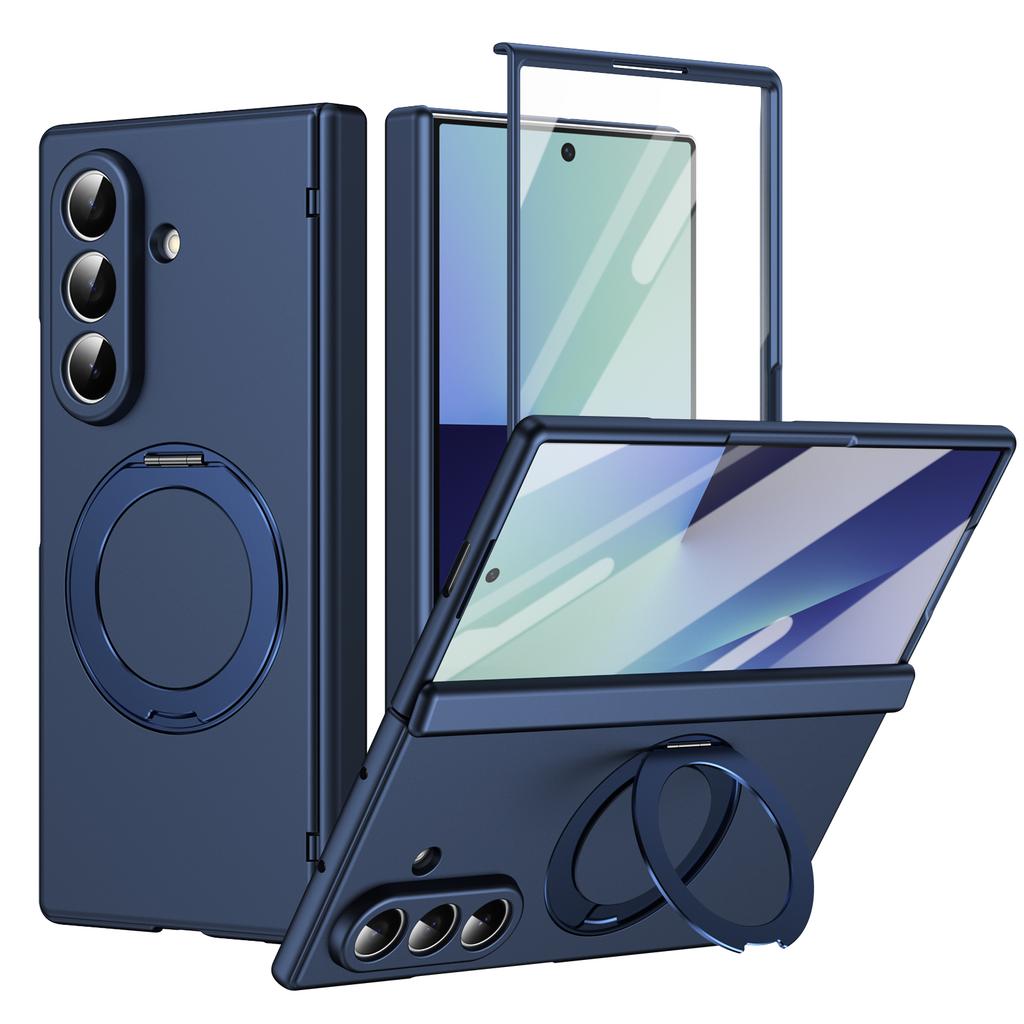 Ultrathin Magnetic Cover for Samsung Galaxy Z Fold 7/6/5 Multifunctional 360 Rotating Stand with Glass Screen Protector