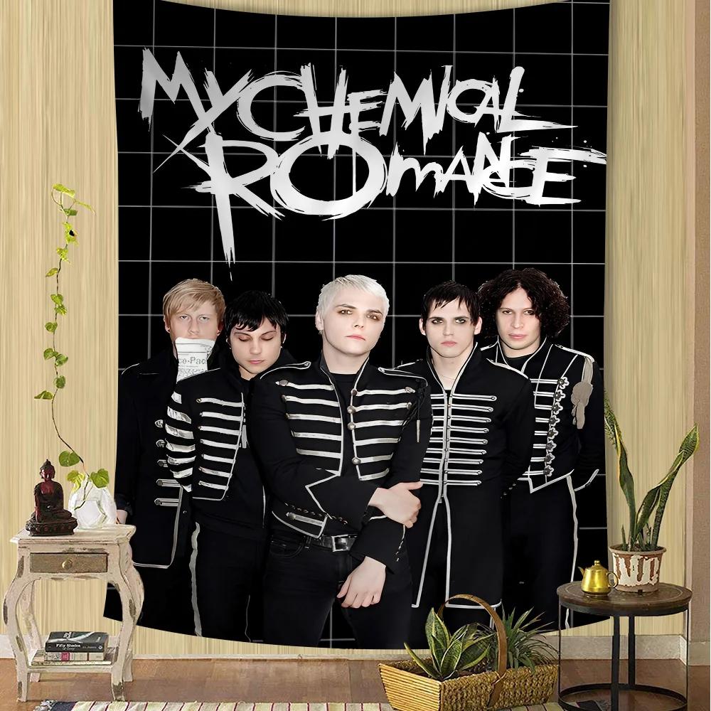 VIKAMA Dunkle Rockband Wandteppich Musikliebhaber Schlafzimmer Bettkopfteil Wandteppich Wohnzimmer Wandteppich Heimdekoration