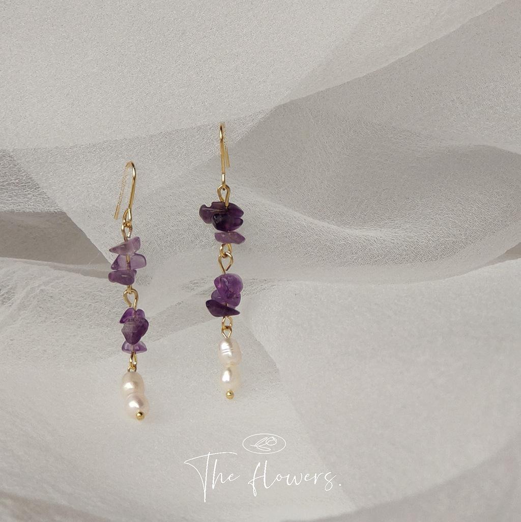 Fashionable Long Lavender Earrings 1 pair