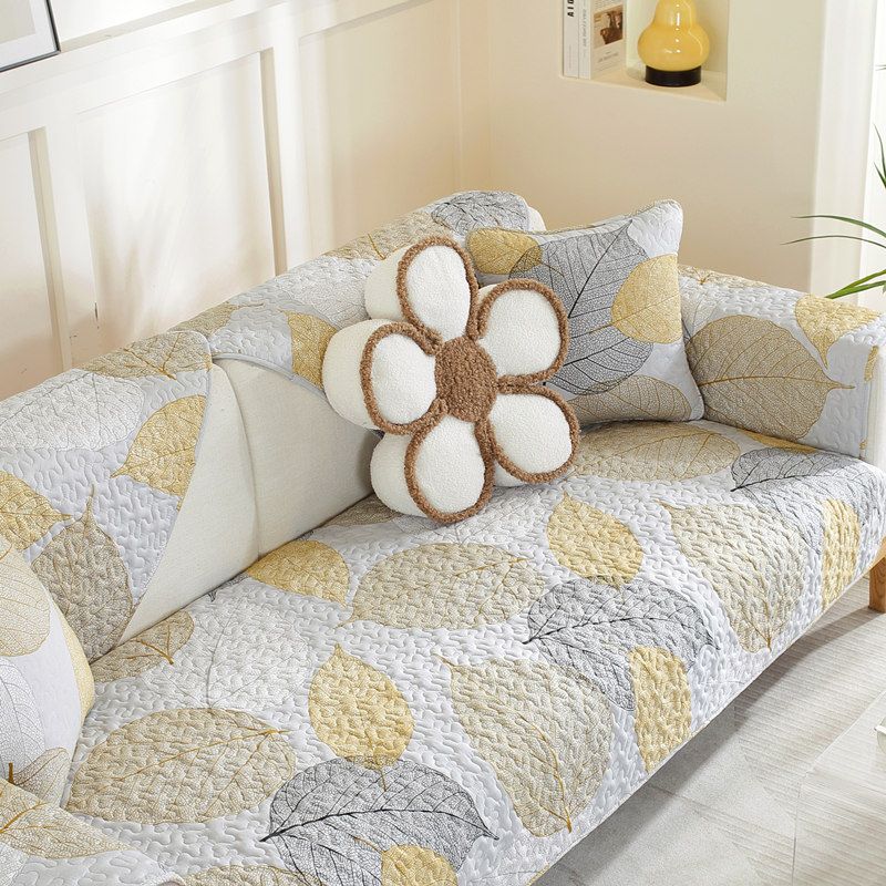 

Cotton All Year Round Neutral Scandinavian Non Slip Living Room Fabric Craft Buttonwood Leaf 70*70cm