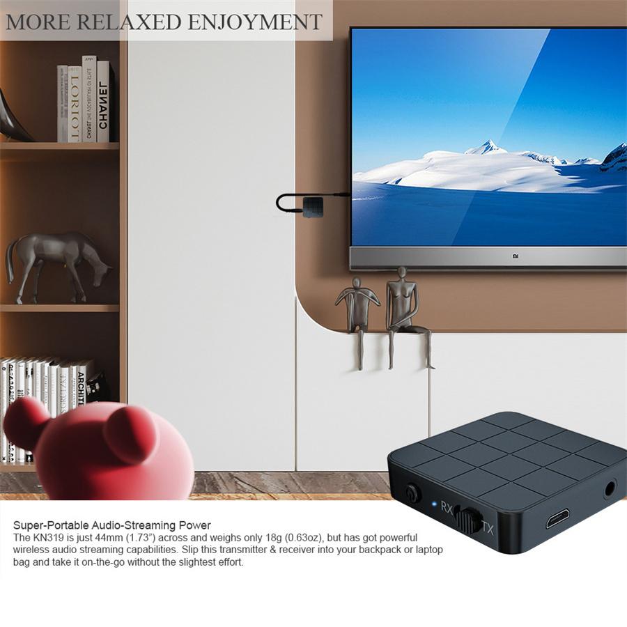 Wireless Bluetooth 5.0 Transmitter & Receiver Audio Adapter 2in1 Music 3.5mm Aux