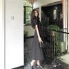 Elegant Retro French Hepburn Style Summer Dress with Slimming Waist and Puff Sleeves