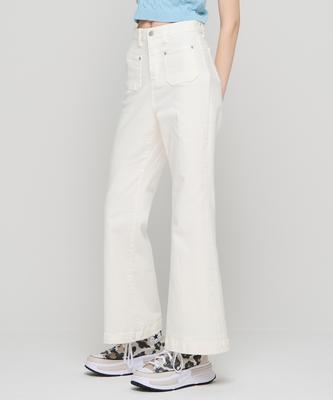 CARGOBROS FOR WOMAN Pintuck Bootcut Denim Pants (Ivory)