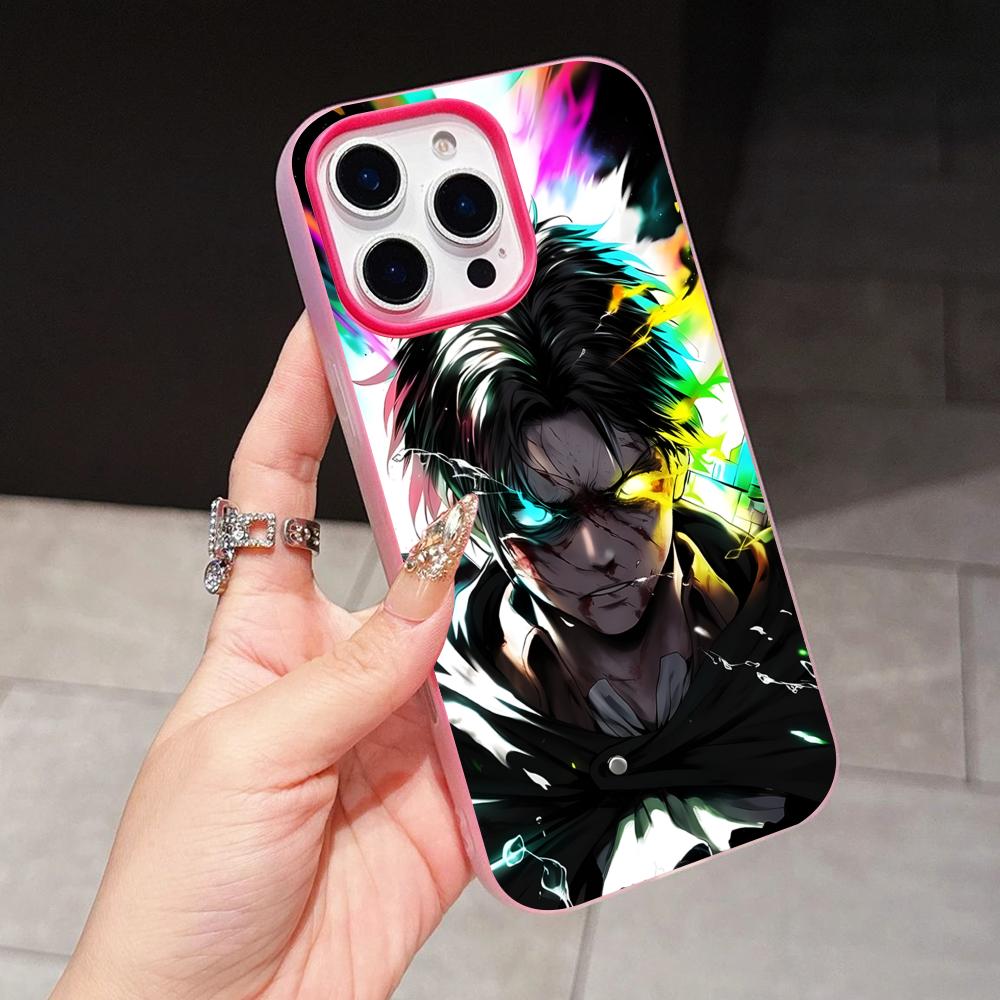 AOT Eren Yeager Jelly Double layer Rose Red Mobile Phone Case for iPhone 17 16 15 14 13 12 11 Air Pro Max Plus Protective