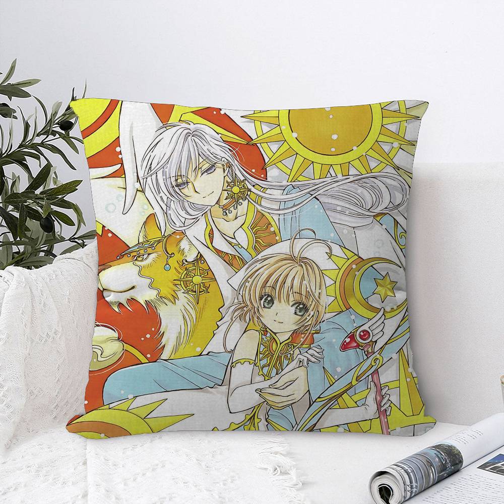 Japanese Anime C-Cardcaptor Sakura Cushion Cover Polyester Sofa Cushions Decorative Throw Pillows Home Decoration Pillowcover