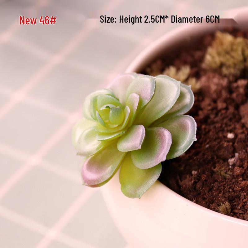 Realistic Flocked Succulents: Small Artificial Green Plant Wall Decor for Interiors