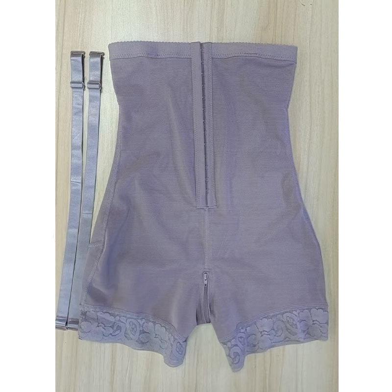 

European & American Body Shaping Suit: Zipper & Hook Closure, Sculpting Shapewear, Tight-Fit Suit, Lace Hip-Lifting Pants. XXXXL коричневий