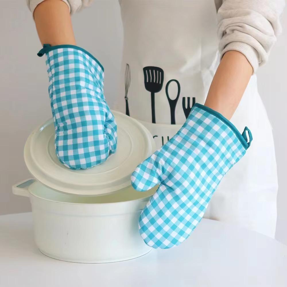2025 New Style Anti Scalding High Temperature Resistance 100%linen Kitchen Oven Mitts Microwave Oven Gloves for Adult