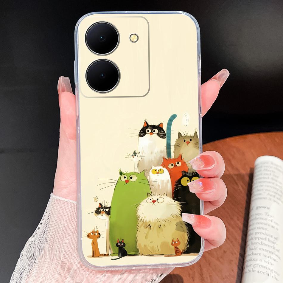 Phone Case For Vivo Y100i Y200i Y300i Y500i 5G Vintage Angel Soft Transparent Silicone High Quality Shockproof Funda