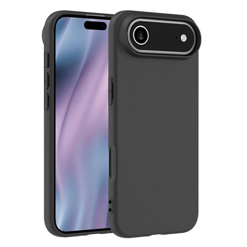 For iPhone 17 Air Case Soft Matte Back TPU Black Phone Cover ,Large Cutout