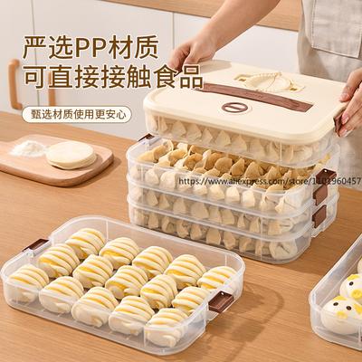 Food-Grade Dumpling Storage Container for Fridge Freezer-Safe Tray for Dumplings Wontons Fresh-Keeping Box for Ravioli