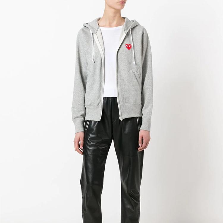 Comme des Garçons PLAY COMME Des GARCONS PLAY Zip Hoodie Red Heart Emblem 'Grey' Men's AZ-T168-051-1