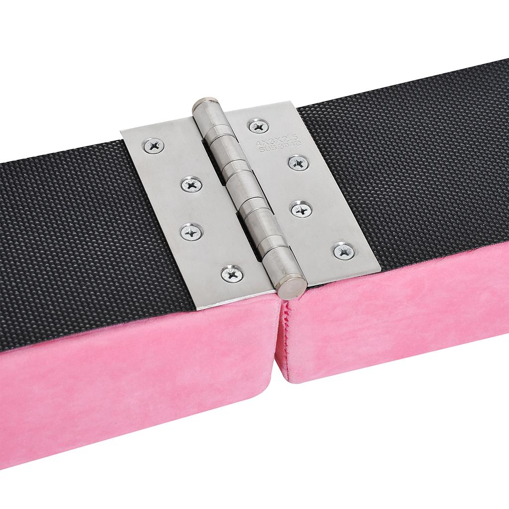 Trave per Equilibrio Pieghevole, Antiscivolo, Rivestimento in Camoscio, Legno Robusto, 210 x 10 x 6,5 cm, Rosa