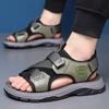 Fashion Soft Leather Platform Sandals for Men Solid Color Summer New Beach Shoes Male Fashion Outdoor Sports Sandals Man