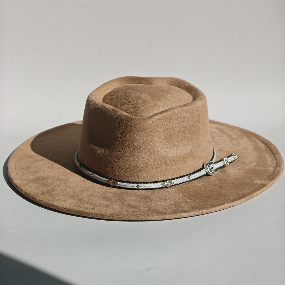 New Heart Top Suede 9 cm Wide Brim Fedora Hat Men's and Women's Autumn Felt Jazz Hat Classic Suede Fedoras Chapeau Sombrero