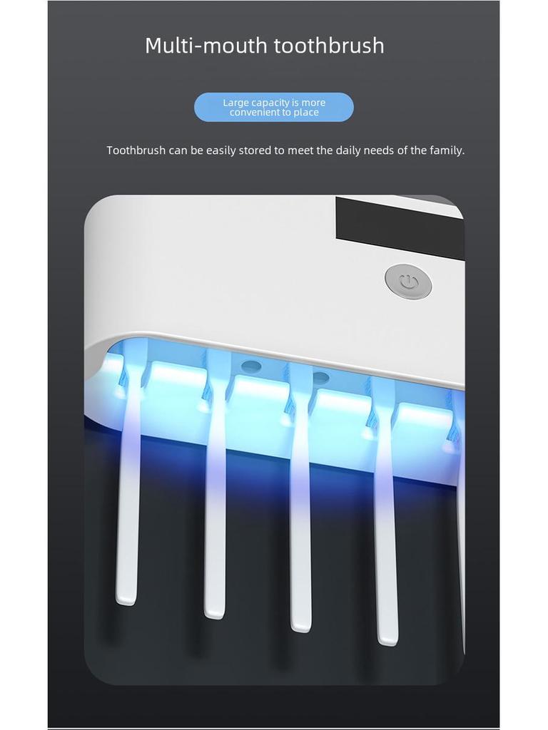 Stylish Wall-Mounted UV Disinfection Toothbrush Holder with Cup
