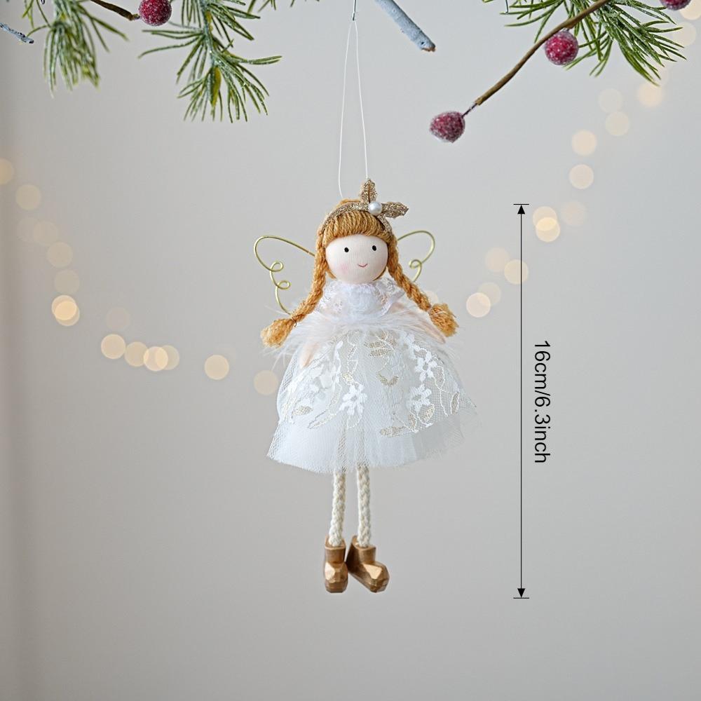 Cloth Christmas Angel Doll Drop Ornaments Angel Girl Plush Toy Pendant Hanging Pendant Christmas Girl Pendant Festival Decor