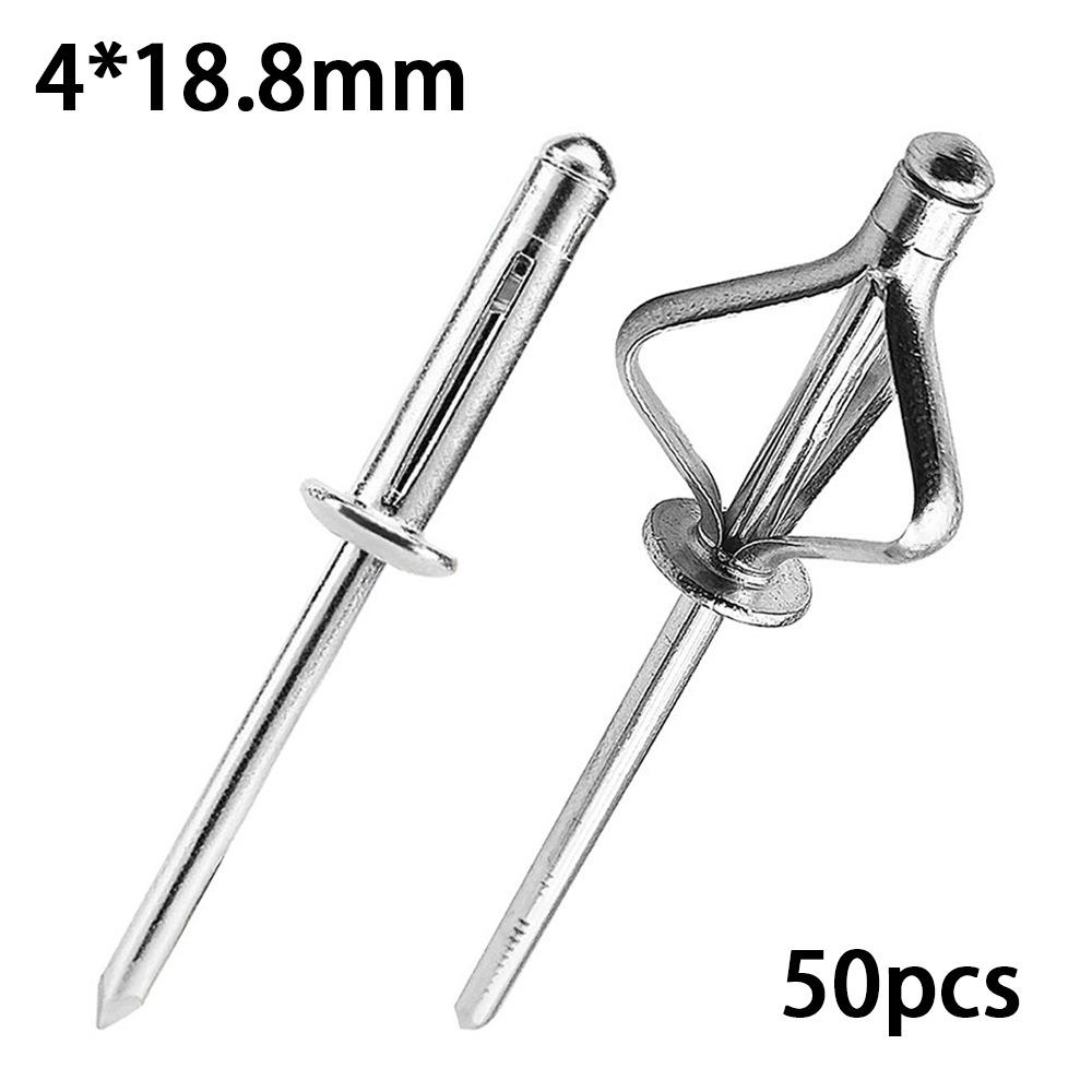 50 Pezzi Rivetti in Lega di Alluminio Argentata 3,2 mm 4,0 mm 4,8 mm Rivetti per Scarico Nuovi Rivetti Tri Grip