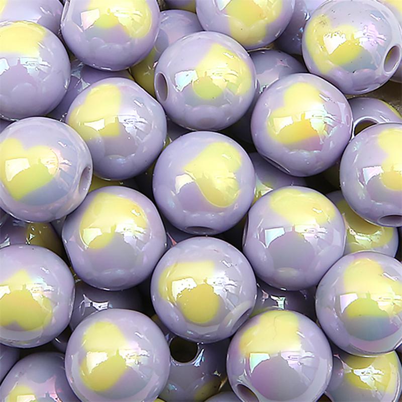 

500 г акриловые бусины с покрытием кремового цвета, многоцветные шарики любви, россыпью, для самостоятельного изготовления ожерелья, браслета, серег, ювелирных изделий 16mm 200pcs фиолетовый