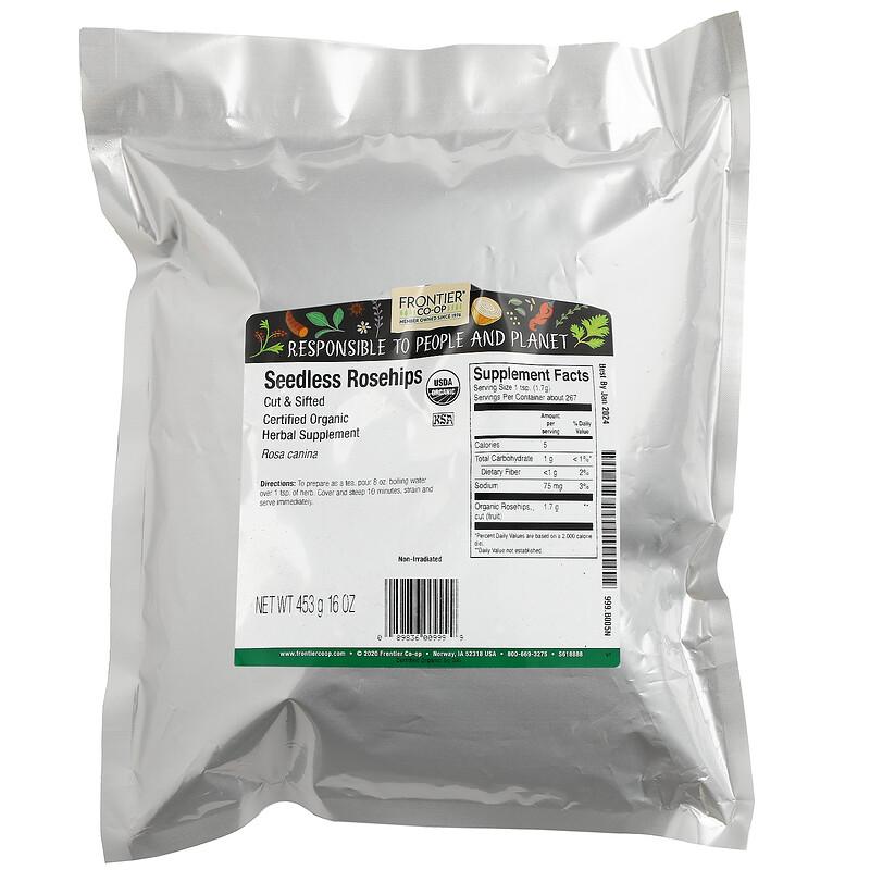 Organic Cut & Sifted Seedless Rosehips, 16 oz (453 g)
